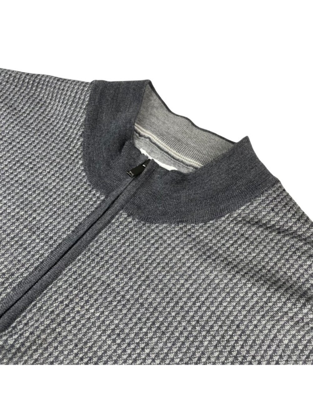 Brax Men's Steffen 100% Wool Waffle-Knit 1/4 Zip Pullover Sweater Gray • 2XL
